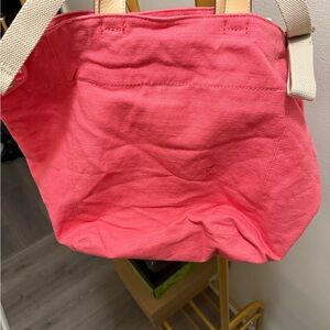 Pink Canvas Tote Bag/ Beach bag